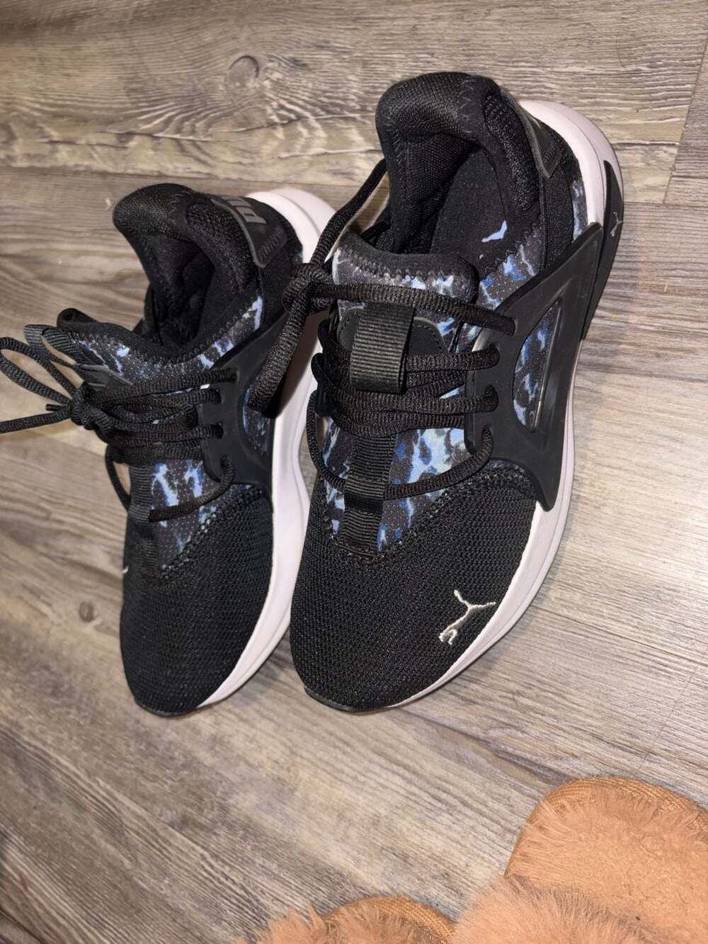 Puma Softride Enzo NXT Black Blue Marble Running Shoes